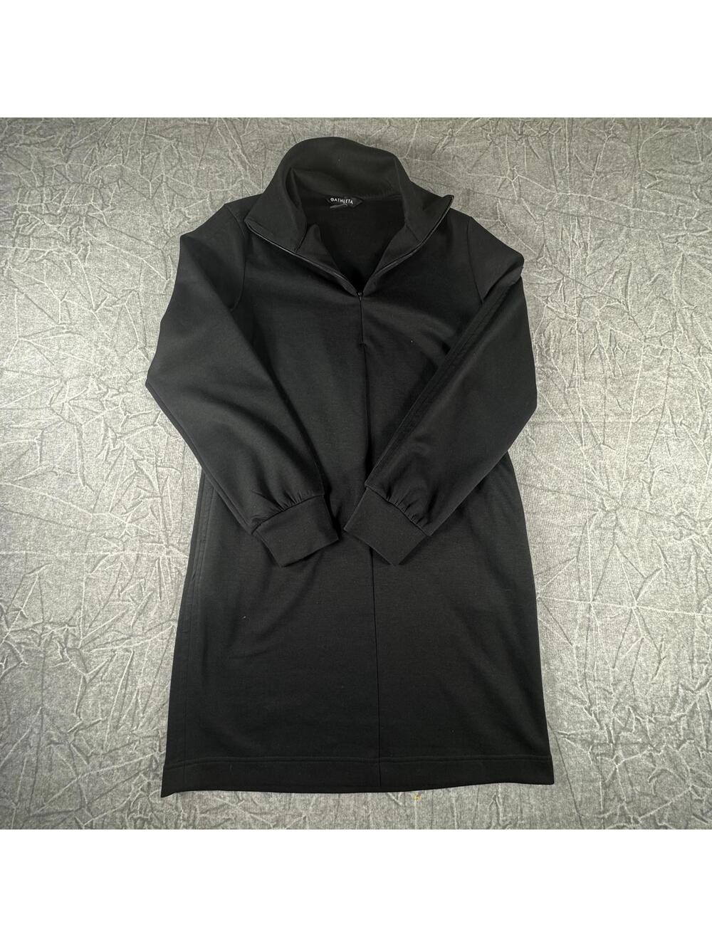 Athleta Dress Women's XS Black Front Zip Long Sleeve
